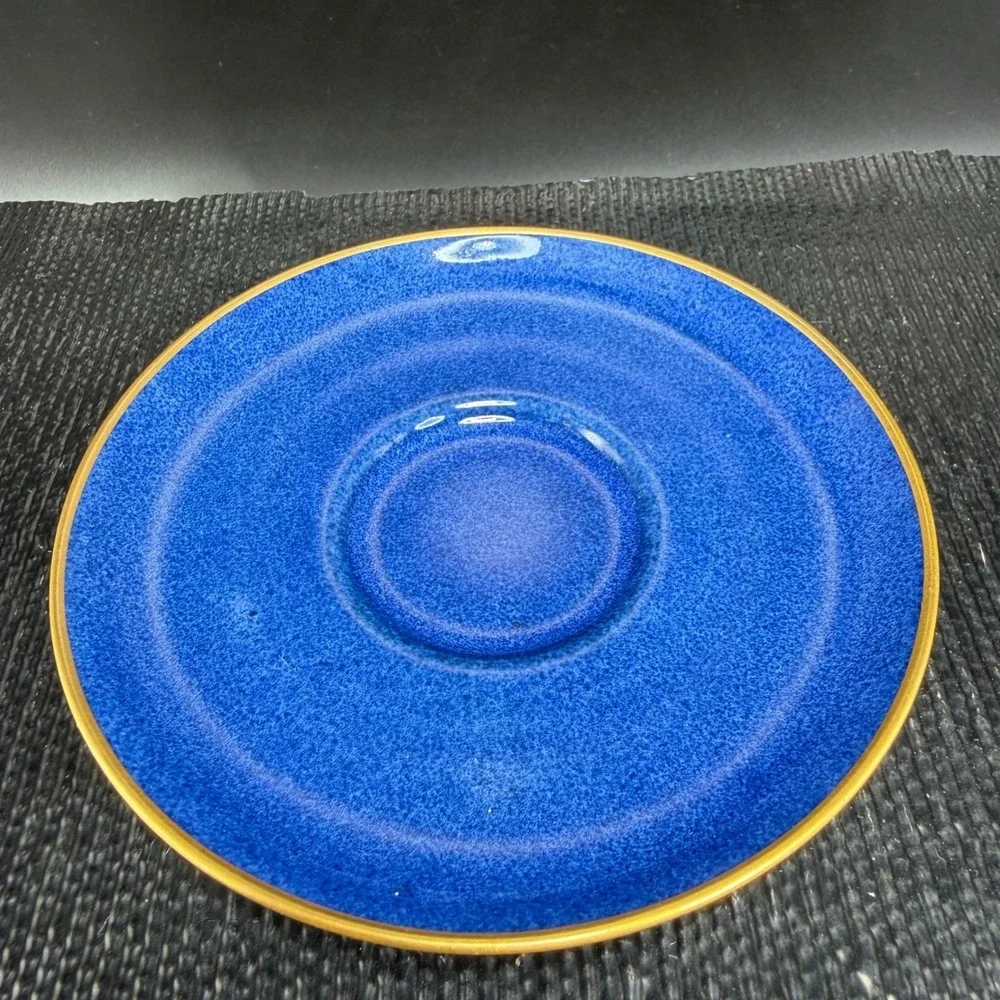 Spode Copeland China Cobalt Blue Gold Trim Demitasse‎ Cup Saucer Set England VTG